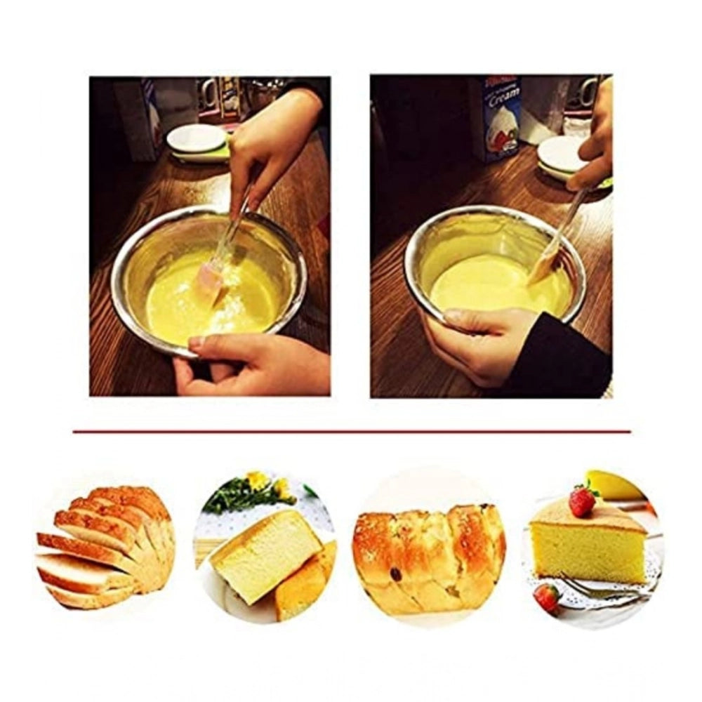 HamariDookan Pack Of 5_Silicone Spatula with Brush – Heat Resistant Cooking And Baking (Color: Assorted )