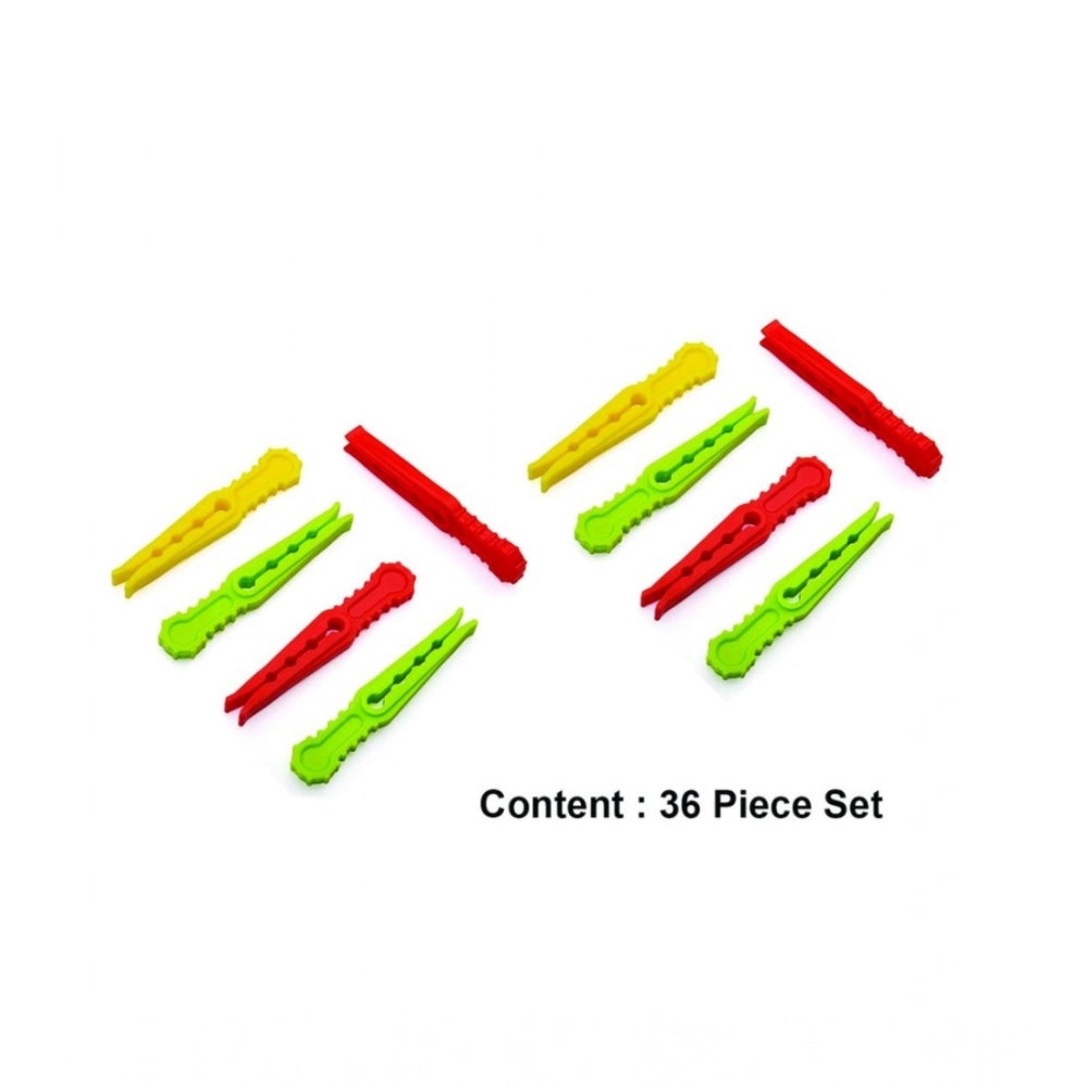 Pack of 4_Cloth Hanger Clips 36Pcs set – Multi-Purpose Clothes Pegs (Color: Assorted )
