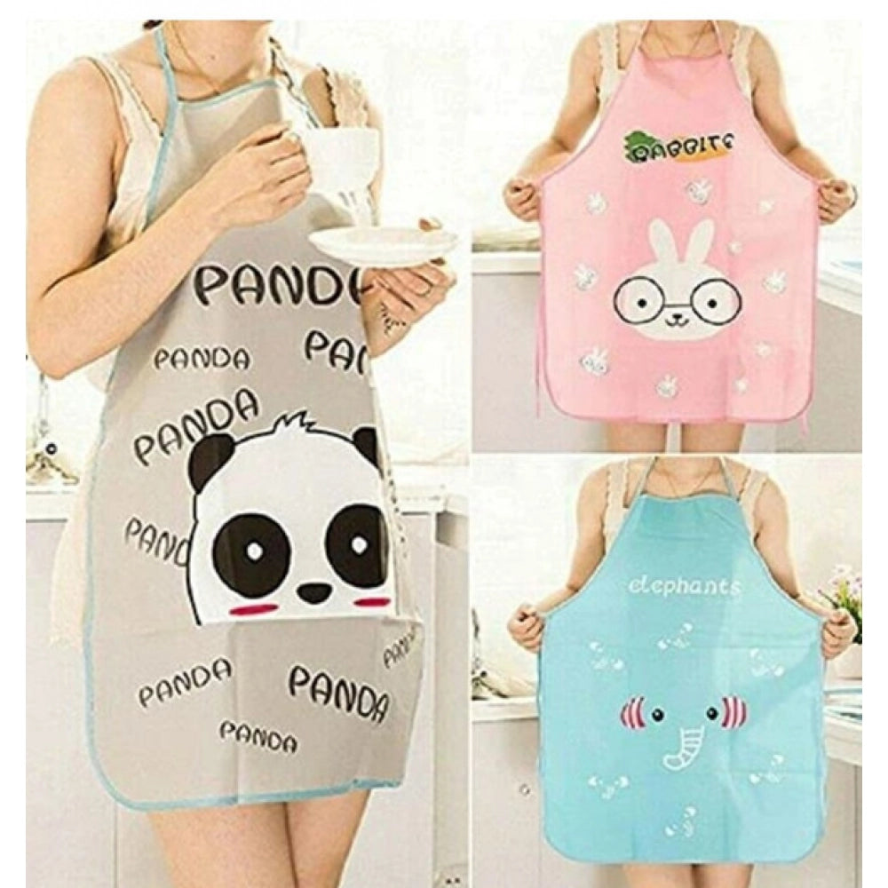 HamariDookan Pack of 2_Printed Waterproof Kitchen Apron with Pockets for kids– (Color: Assorted )