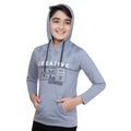 HamariDookan Boy's Cotton Printeded Hooded Neck Hoodies (Steel Blue)