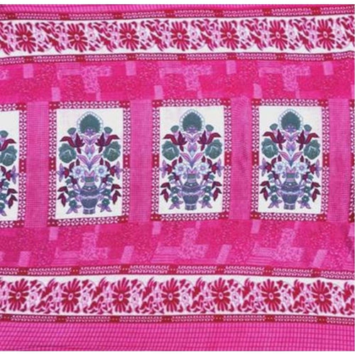 Fleece Floral Printed Double Polar Warm Bedsheet with 2 Pillow Cover (Pink)