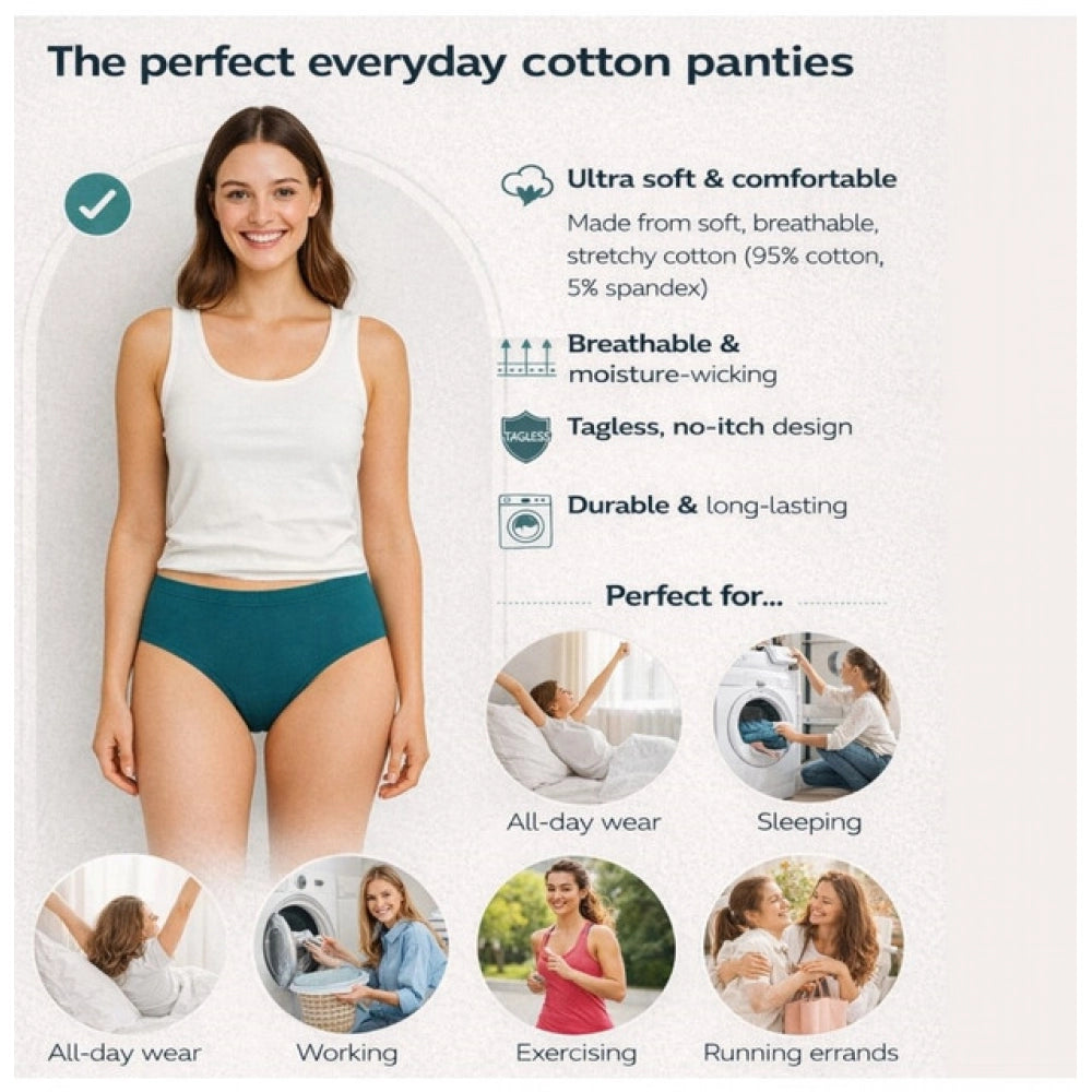 Pack of_6 Women's Cotton Solid Hipster Panty (Multicolor)