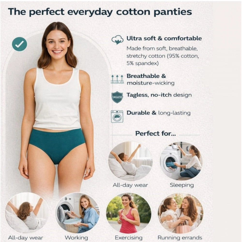 Pack of_12 Women's Cotton Solid Hipster Panty (Multicolor)