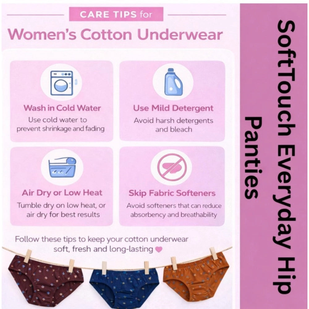 Pack of_3 Women's Cotton Printed Hipster Panty (Multicolor)