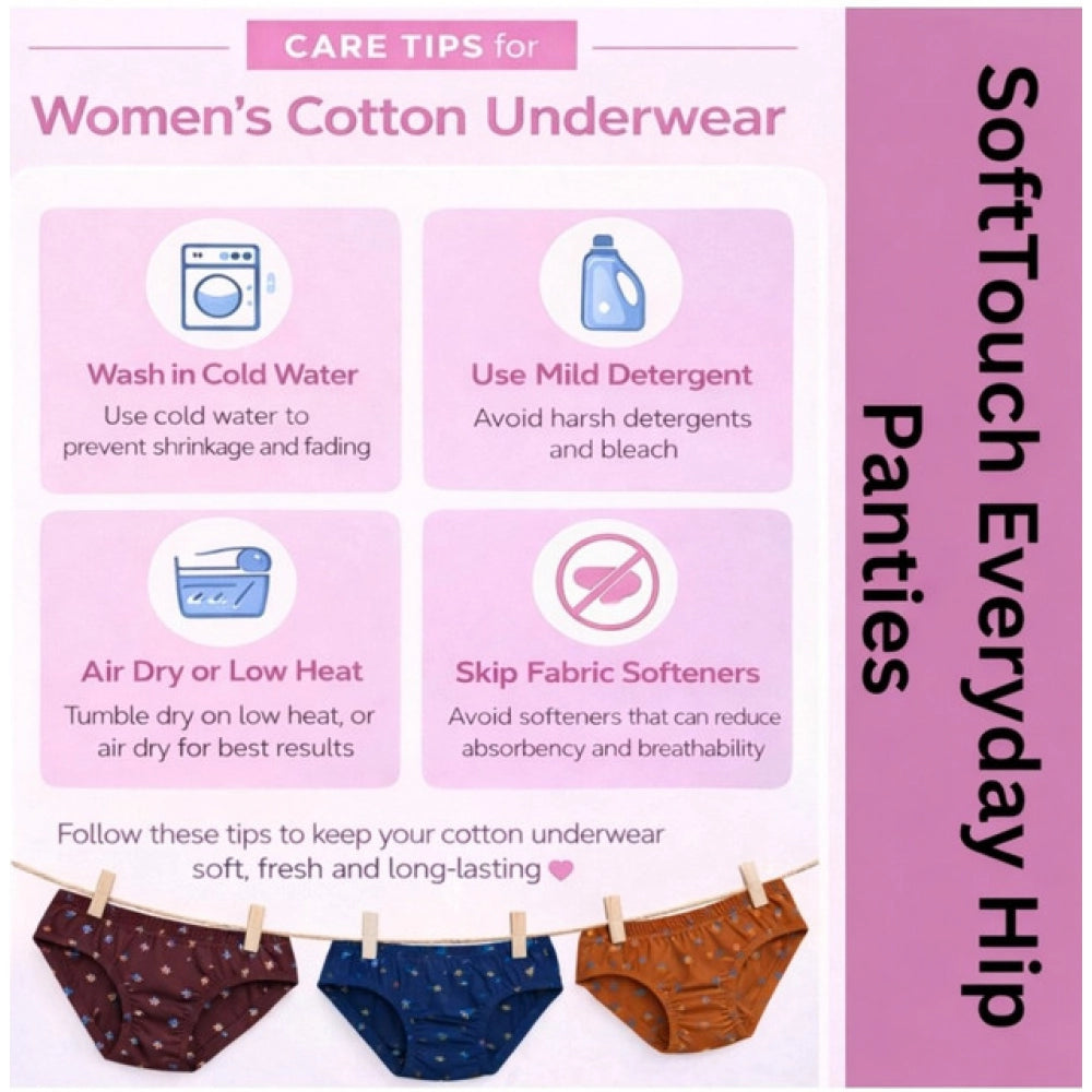 Pack of_6 Women's Cotton Printed Hipster Panty (Multicolor)