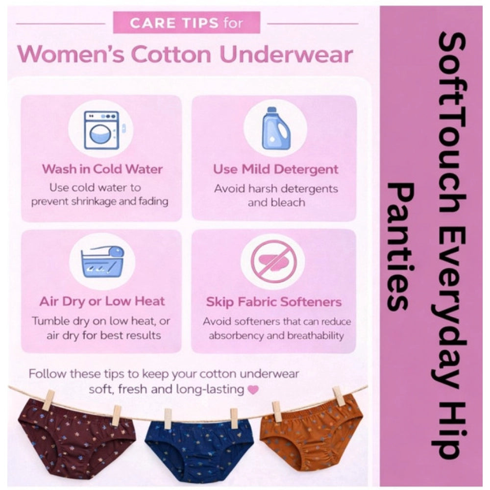 Pack of_6 Women's Cotton Printed Hipster Panty (Multicolor)
