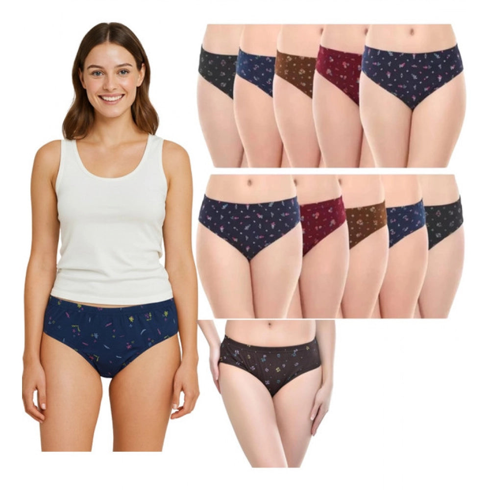 Pack of_12 Women's Cotton Printed Hipster Panty (Multicolor)