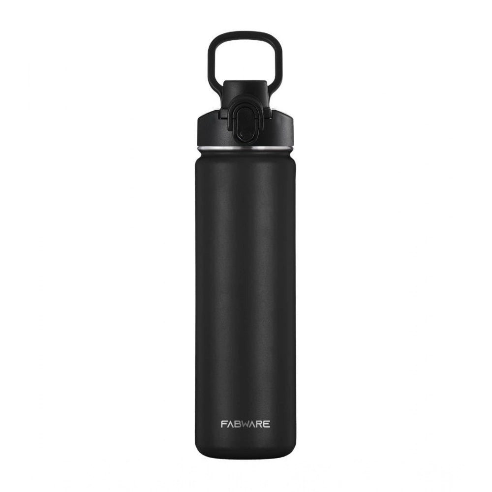 1000 Ml Double Wall Insulated Stainless Steel Water Bottle With Flip Lid (Black)