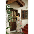 Women's Linen Printed Saree With Unstitched Blouse 5.5Mtr闁?Multicolor)