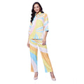 HD Women's Polyester Colour Blocking 3-4th Sleeve Co-Ord Set (Multicolor)