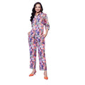 HD Women's Polyester Floral 3-4th Sleeve Co-Ord Set (Multicolor)