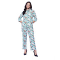 HD Women's Polyester Floral 3-4th Sleeve Co-Ord Set (Multicolor)