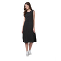 HD Women's Denim Solid Sleeveless Dress (Black)