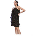 HD Women's Organza Tiered Sleeveless Dress (Black)