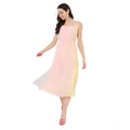 HD Women's Georgette Ombre Sleeveless Dress (Peach)