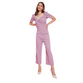 HD Women's Polyester Lycra Solid Puff Sleeve Jumpsuit (Lavender)