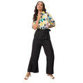 HD Women's Polyester Floral Half Sleeves Jumpsuit (Multicolor)