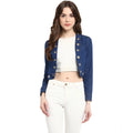 HD Women's Denim Embellished Long Sleeves Shrug (Blue)