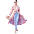 HD Women's Polyester Floral Long Sleeves Shrug (Peach)