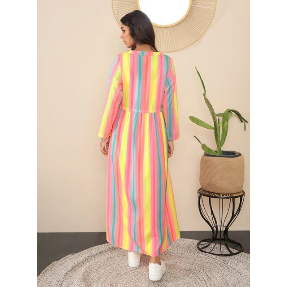 HD Women's Polyester Crepe Printed Long Sleeves Shrug (Multicolor)
