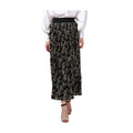 HD Women's Georgette Chain Print Elasticated Skirt (Black-Cream)