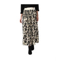 HD Women's Georgette Chain Print Elasticated Skirt (Cream-Black)