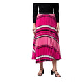 HD Women's Satin Pleated Elasticated Skirt (Pink)