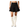 HD Women's Denim Washed Buttoned Skirt (Black)