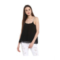 HD Women's Polyester Embellished Shoulder Straps Top (Black)