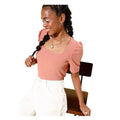 HD Women's Polyester Lycra Solid Short Sleeve Top (Pink)