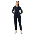 HD Women's Cotton Solid Long Sleeves Tracksuit (Navy - Green)