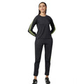 HD Women's Cotton Solid Long Sleeves Tracksuit (Dark Grey - Green)