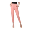 HD Women's Polyester Solid Elasticated Trousers (Pink)