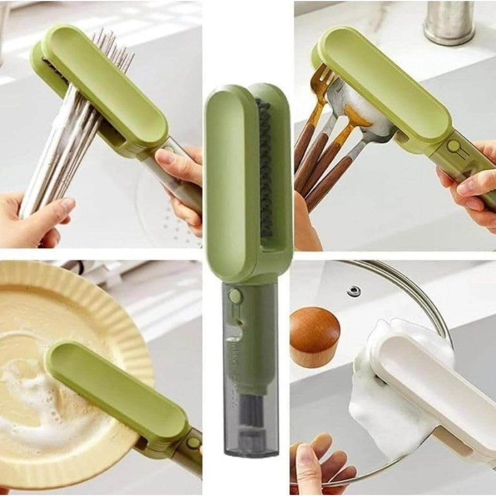 HamariDookan Stainless Steel-Plastic Solid Kitchen Knife Cleaner Brush (Green)