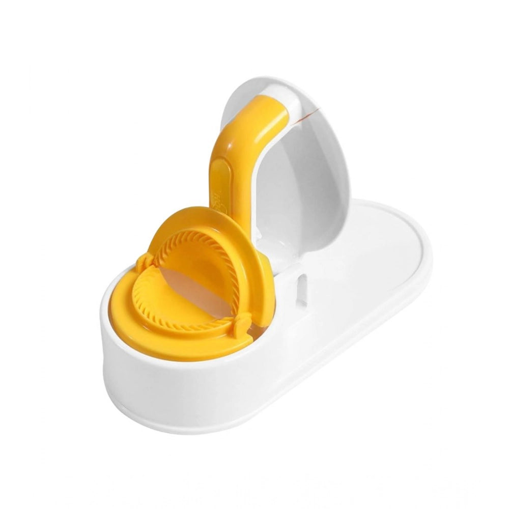 HamariDookan Plastic Solid Dumpling Maker Mold Press (Yellow-White)