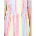 HamariDookan Girl's Polyester Self Design Cold Shoulder Dress (Multicolor)