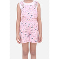 HamariDookan Girl's Inner- Cotton Printed Sleeveless Dungaree (Light Pink)