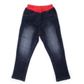 HamariDookan Girl's Denim Ribbed Elasticated Jeans (Black)
