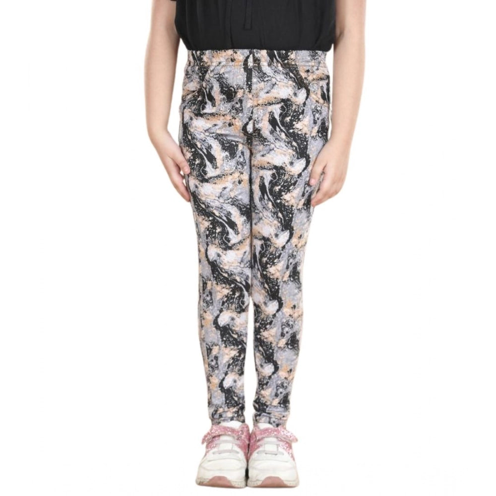 HamariDookan Girl's Cotton Lycra Floral Elasticated Jeggings (Multicolor)