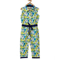 HamariDookan Girl's Cotton Floral Sleeveless Jumpsuit (Yellow)