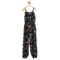 HamariDookan Girl's Rayon Floral Sleeveless Jumpsuit (Black-Pink)