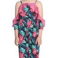 HamariDookan Girl's Polyester Floral Cold Shoulder Jumpsuit (Pink)