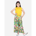 HamariDookan Girl's Rayon Flamingo Print Sleeveless Jumpsuit (Yellow-Multicolor)