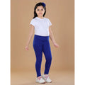 HamariDookan Girl's Cotton Lycra Solid Elasticated Leggings (Blue)