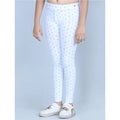 HamariDookan Girl's Cotton Lycra Printed Elasticated Leggings (White)