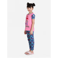 HamariDookan Girl's Cotton Hosiery Printed Night Suit Set (Pink-Blue)