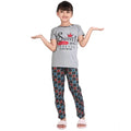 HamariDookan Girl's Cotton Hosiery Printed Night Suit Set (Grey-Red)