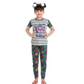HamariDookan Girl's Cotton Hosiery Printed Night Suit Set (Grey-Green)