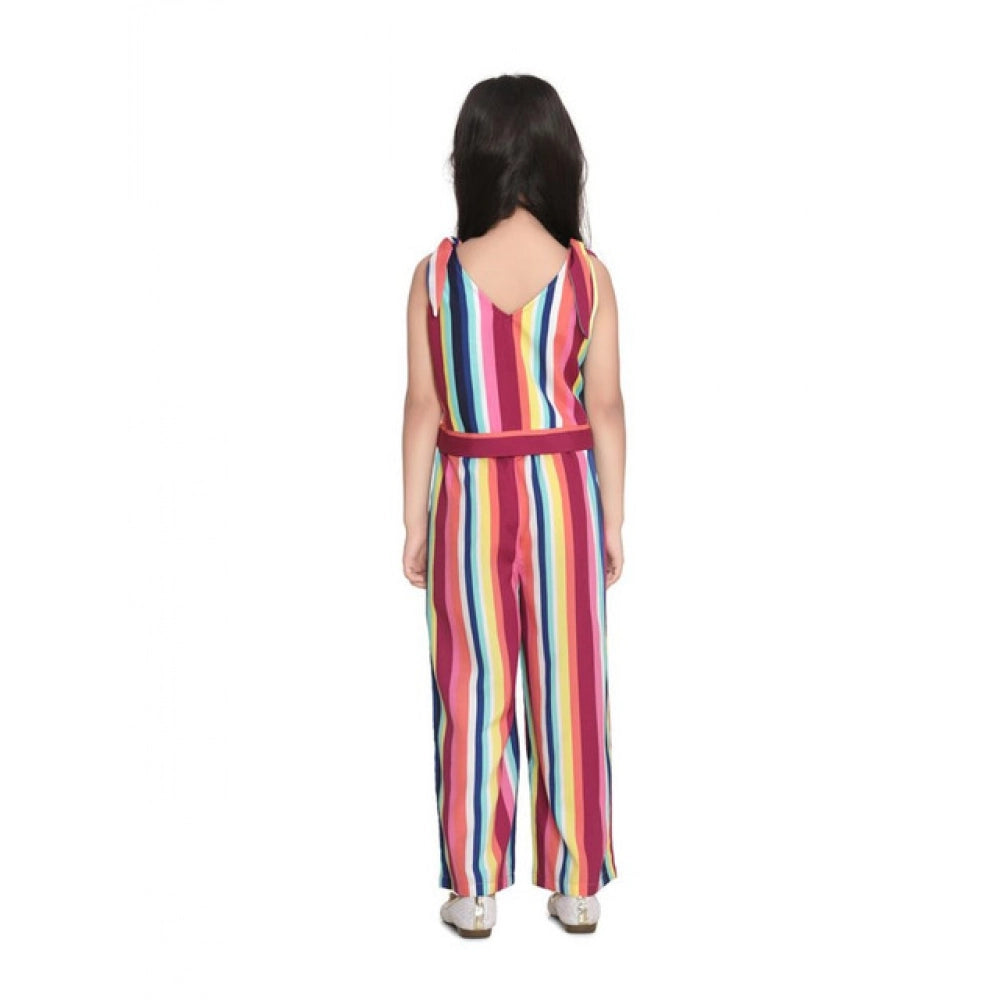 HamariDookan Girl's Polyester Crepe Floral Cold Shoulder Crop Top and Pallazo Set (Multicolor)