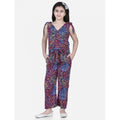 HamariDookan Girl's Polyester Crepe Floral Short Sleeve Set (Multicolor)
